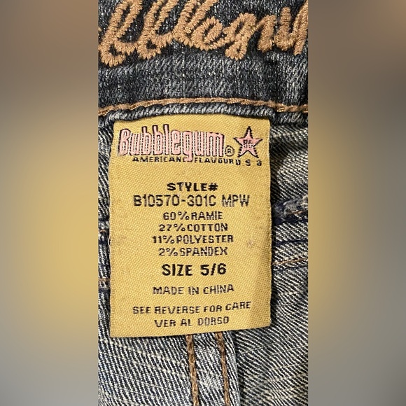 Bubblegum USA Jeans Low Rise Y2K Medium-Dark Wash Jeans Size 5-6 - Picture 6 of 11